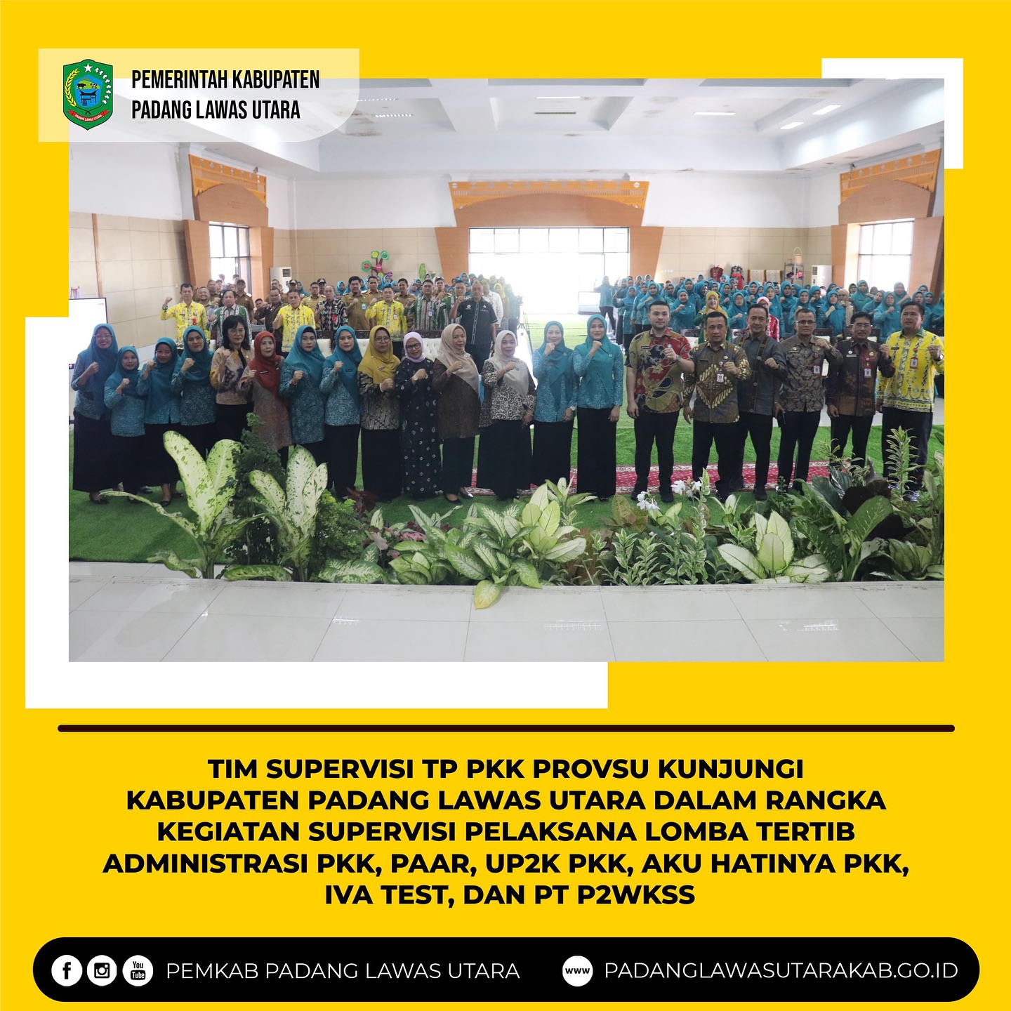 P PKK Kabupaten Padang Lawas Utara menyambut Kedatangan Tim Supervisi TP PKK Provinsi Sumatera Utara