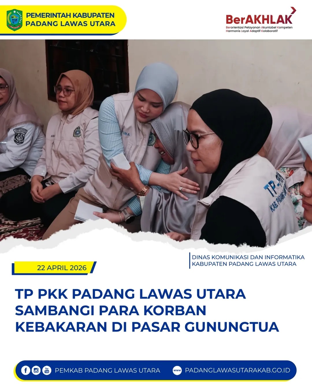 TP PKK Kabupaten Padang Lawas Utara Sambangi Korban Kebakaran di Pasar Gunungtua