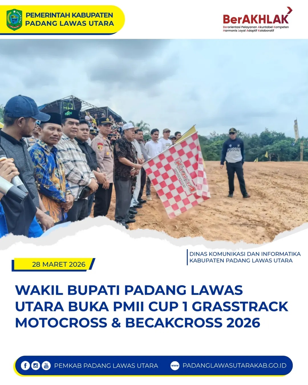 PMII Cup 1 Grasstrack Motocross & Becakcross 2026 Dibuka Oleh Wakil Bupati Padang Lawas Utara