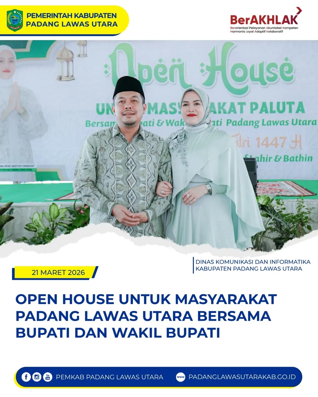 Open House Bupati Padang Lawas Utara Idul fitri 1447 Hijriah/2026 M